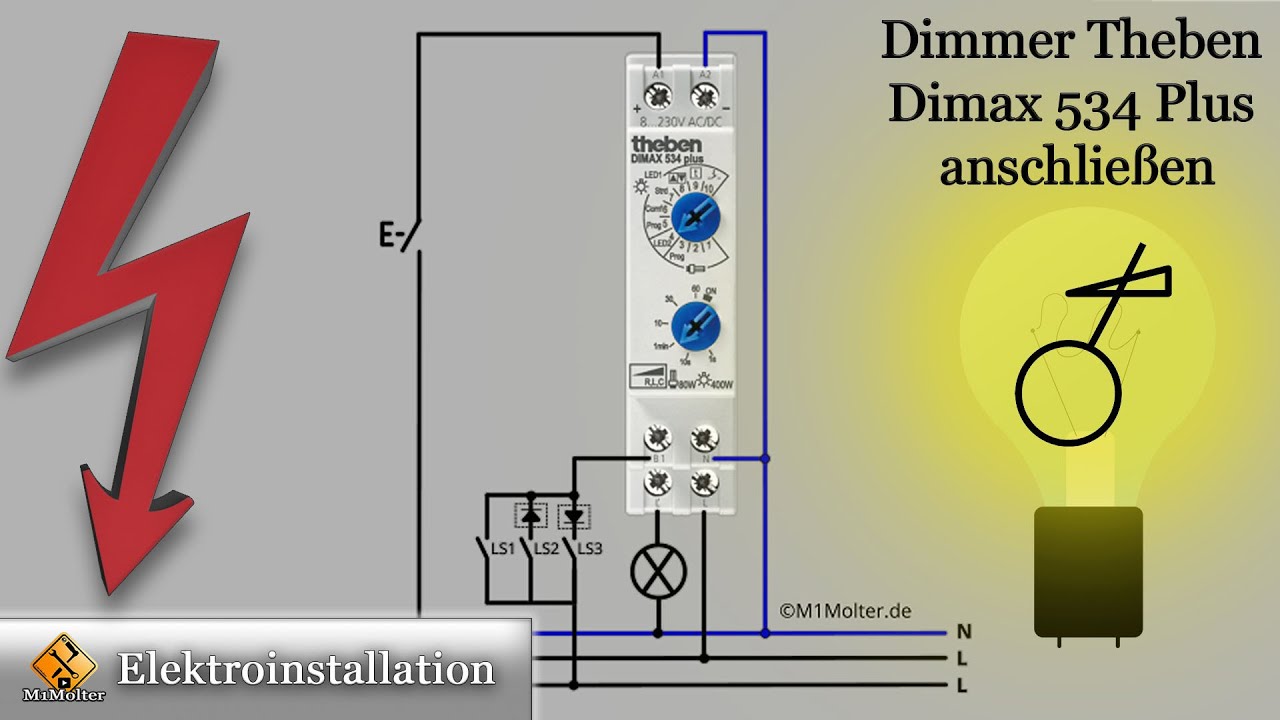 Dimmer Einbauen - Dimmer anschließen 🤔 einfach erklären am Dimmer theben Dimax 534 plus👍😀.