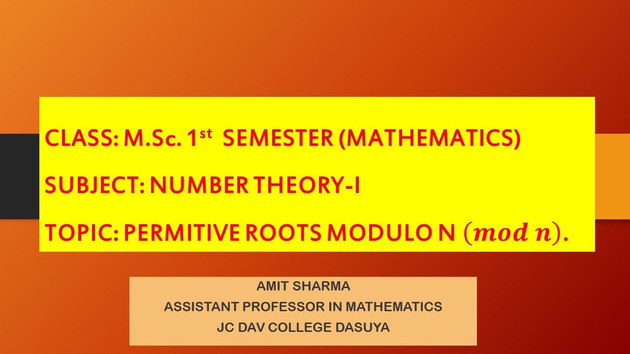 009 : HOW TO FIND PRIMITIVE ROOTS MODULO N ?