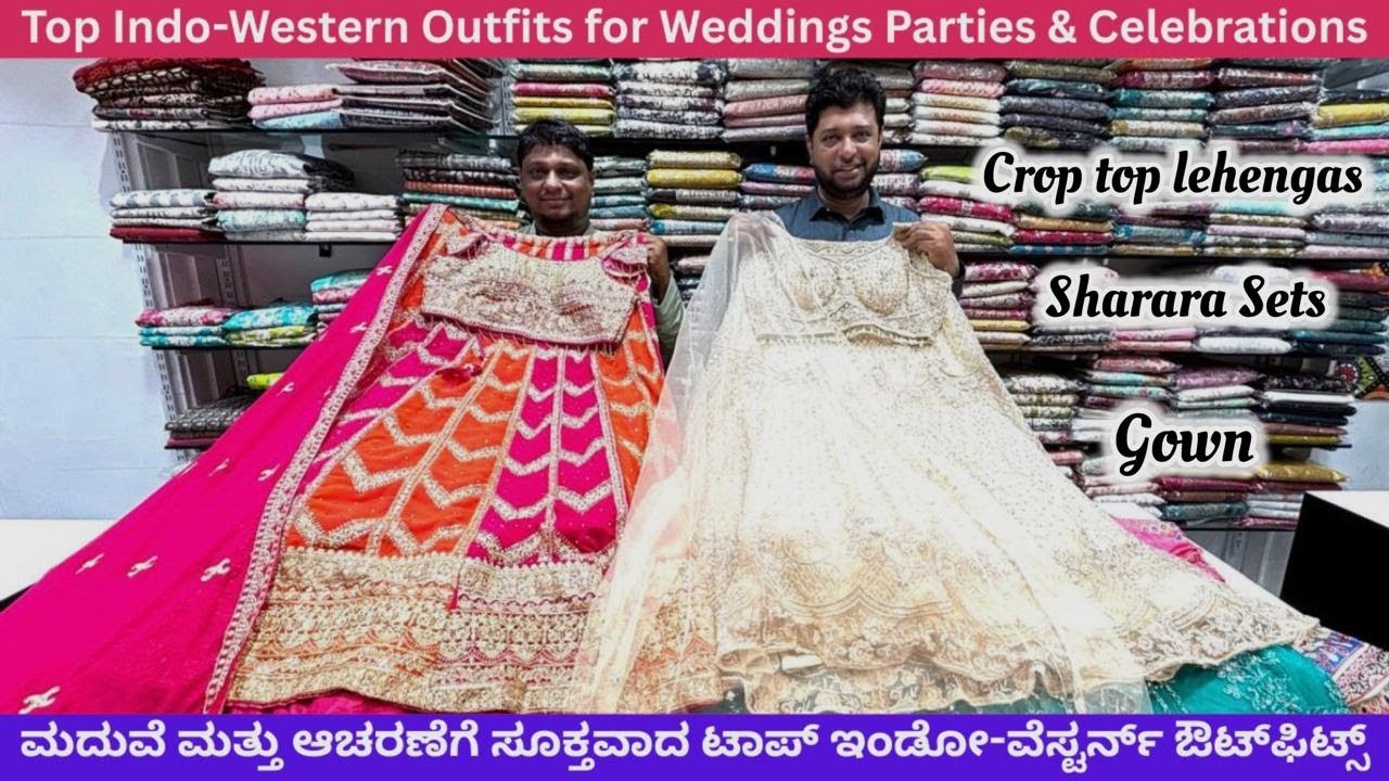 Malleshwaram Bangalore Indo-Western Outfits Crop Top Lehengas Sharara Sets Peplum Palazzo & More