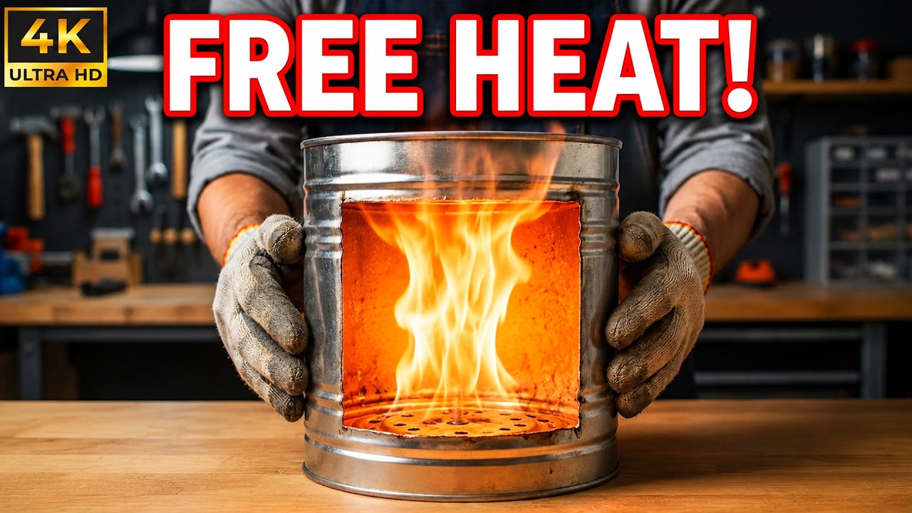 No Gas, No Firewood, The Best Way to Get Free Heating All Winter Long! 😱🔥3 in 1 DIY Heater
