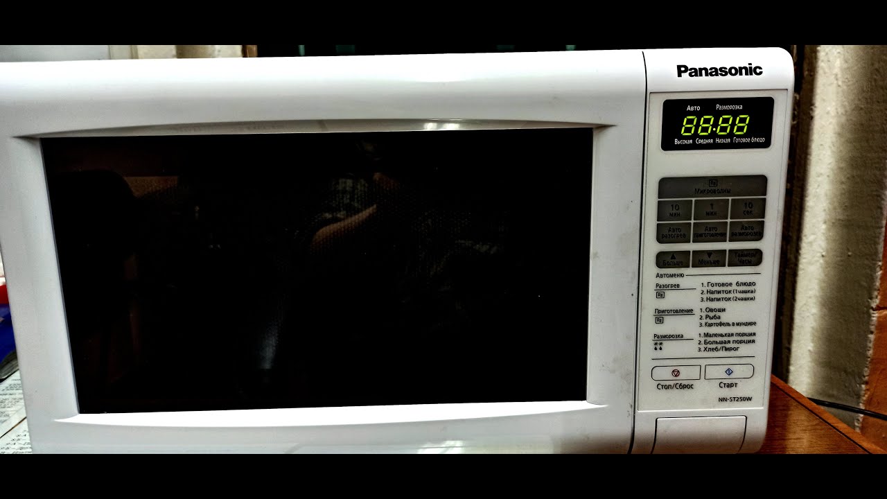 Ремонт микроволновой печи Panasonic NN-ST250W\чистка кнопок\замена двигателя