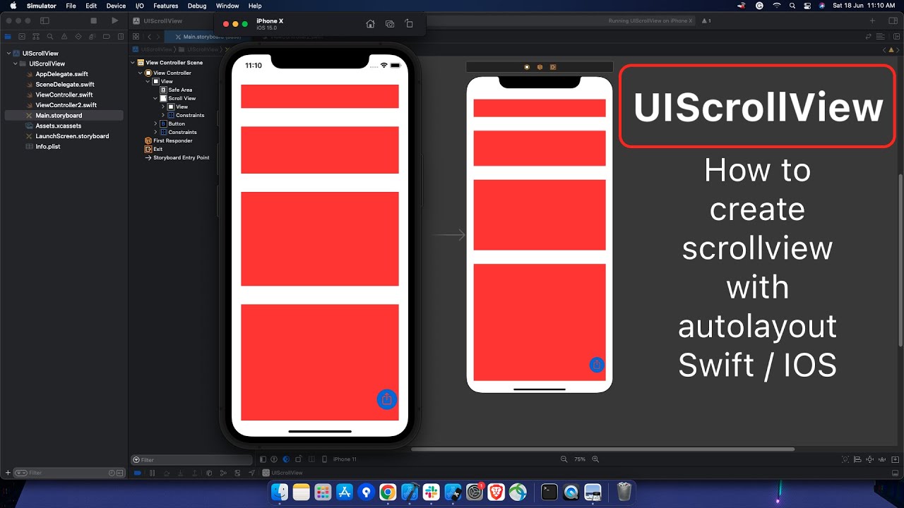 UIScrollview with AutoLayout using Storyboard Tutorial IOS/Swift