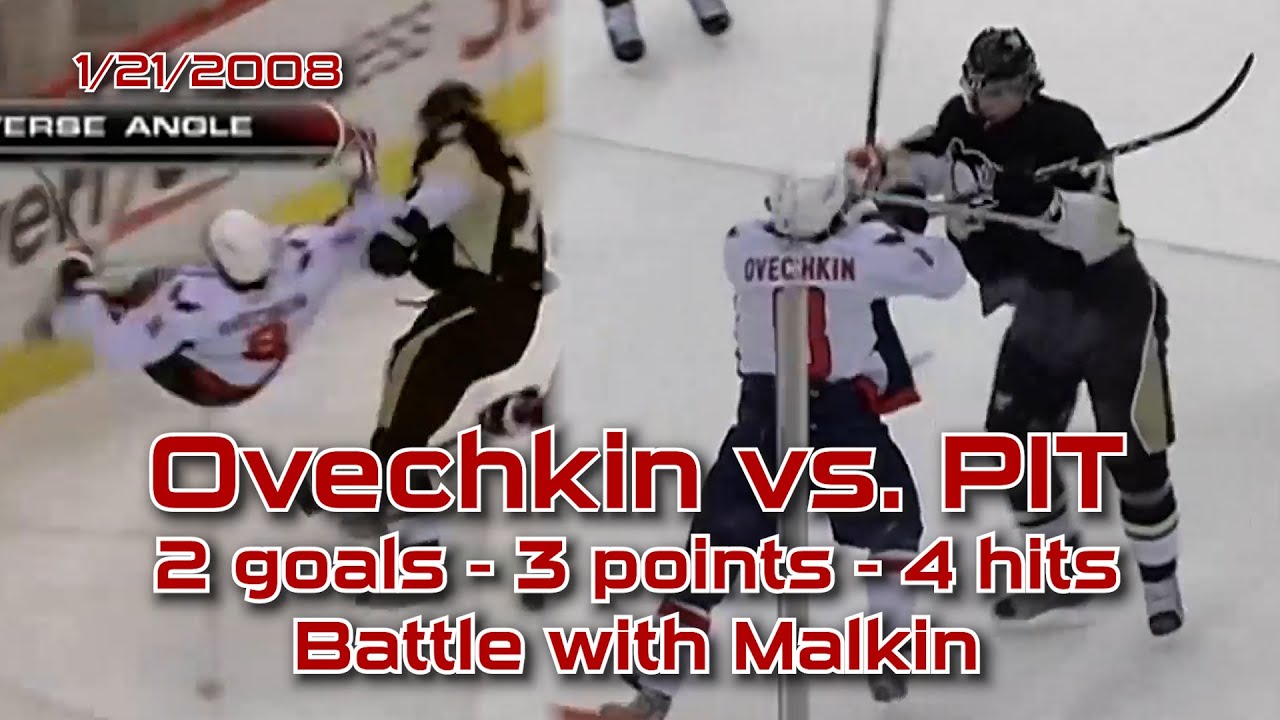 Ovechkin's Showdown With Evgeni Malkin (1/21/2008)