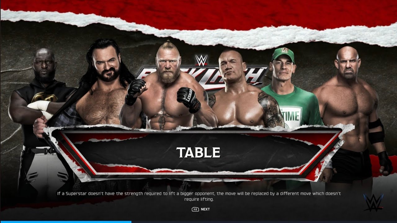 Full Match - Omos vs Drew vs Brock vs Randy vs Cena vs Goldberg: Tables Match at Backlash | WWE 2k26