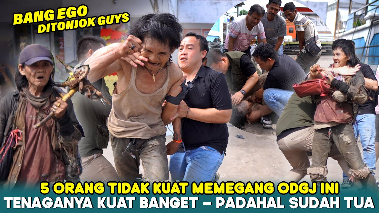BRINGASSSS BANGET 😰‼️ 5 ORANG WARGA TIDAK KUAT MEMEGANG ODGJ SEPUH INI