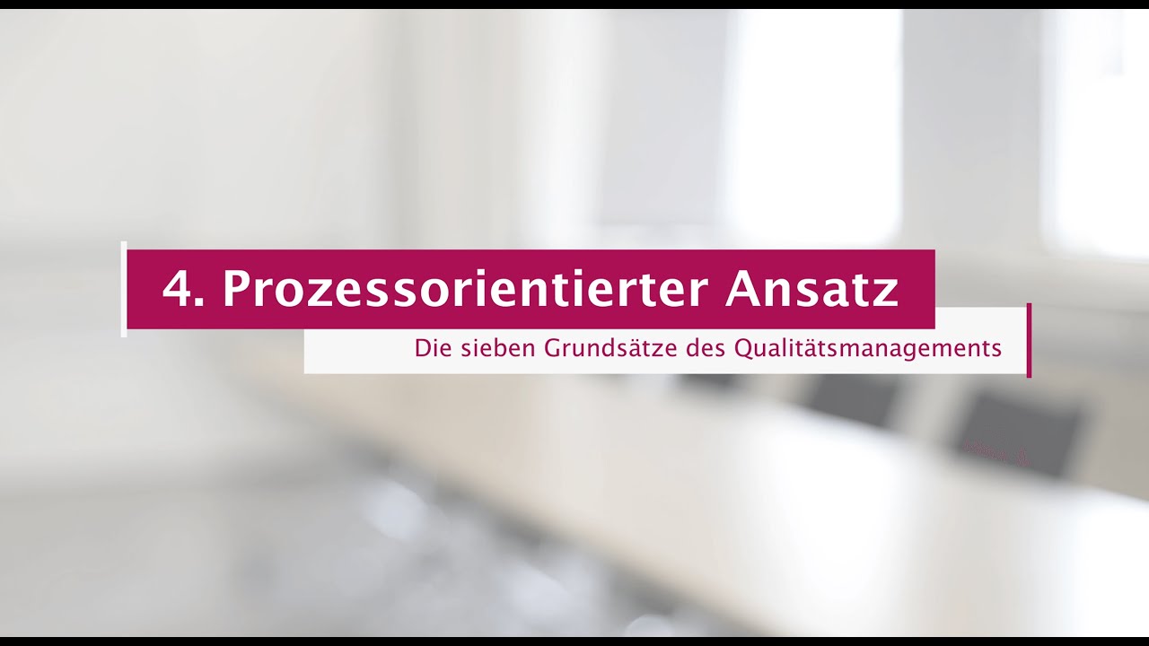 Grundsätze des Qualitätsmanagement Teil 4: Prozessorientierter Ansatz