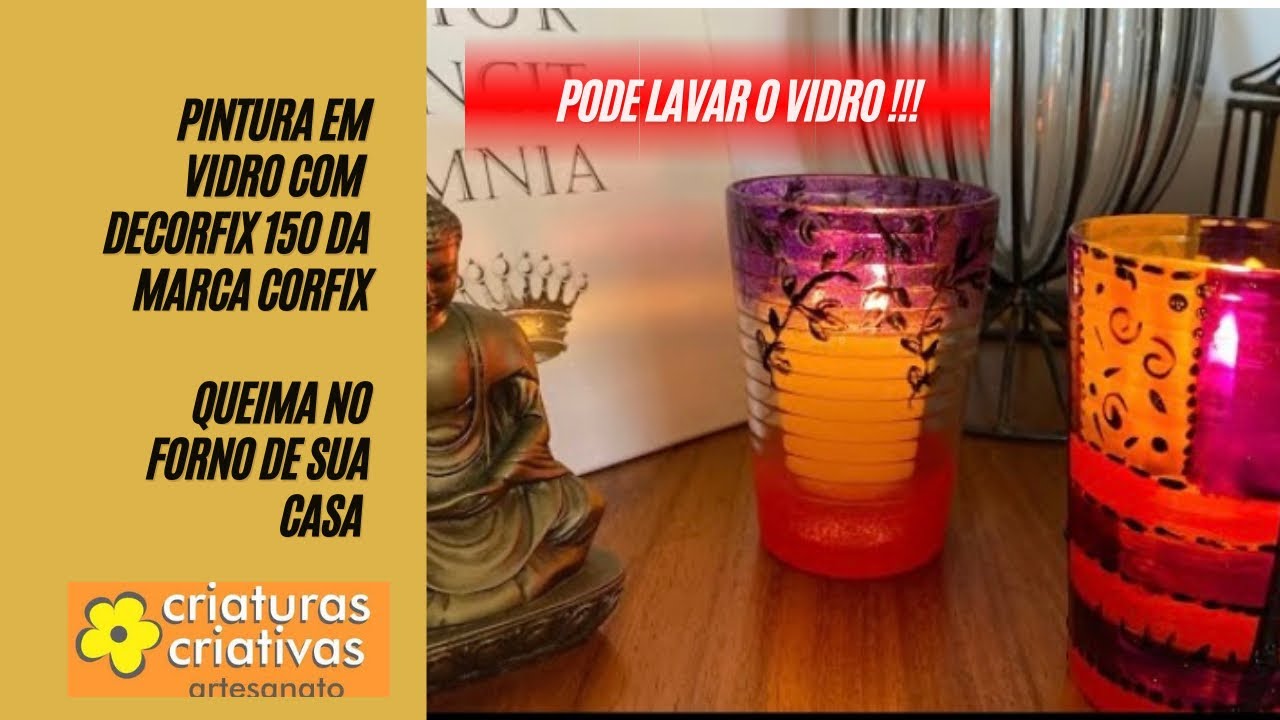 Pintura em copo de vidro - decorefix 150