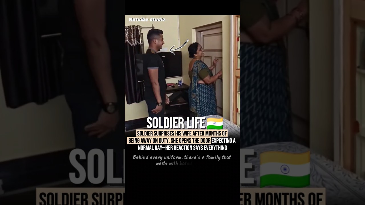 Emotional REUNION! 🇮🇳 Soldier Surprises Wife & Child After Months! 😭❤️ #army #hearttouching #love