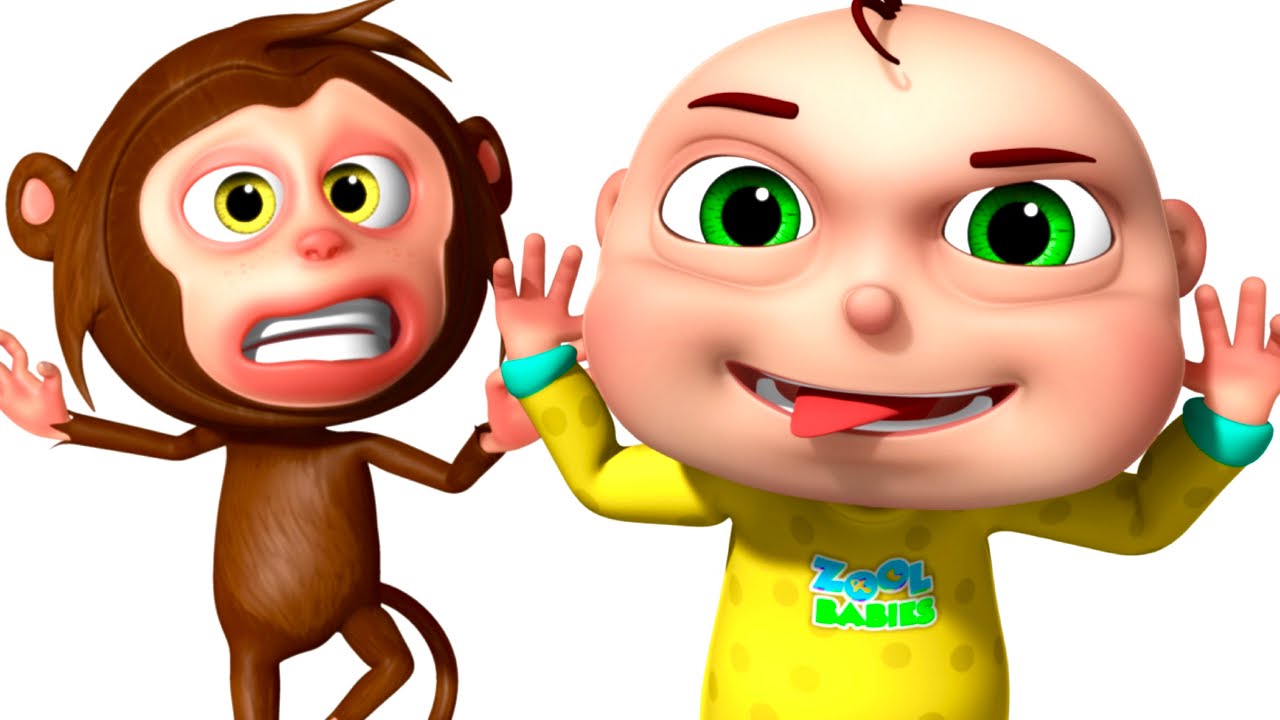 Five Little Babies Playing With Monkeys | Zool Babies Fun Songs | Five Little Babies Collection