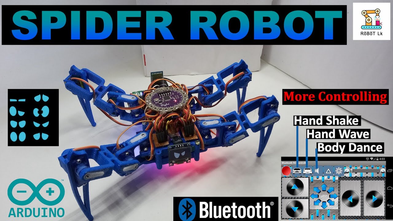 How To Make A Spider Robot Based On Arduino |Bluetooth Control Robot| Controlled By Mobile (Sinhala)