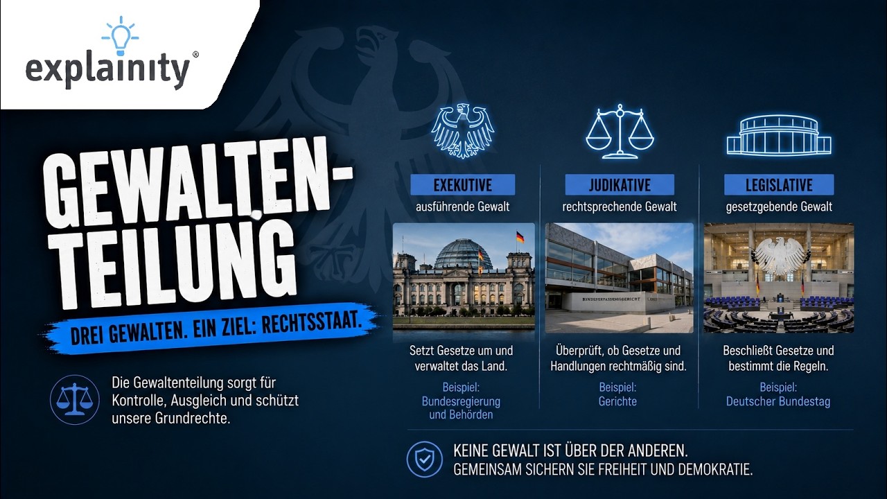 Gewaltenteilung einfach erkl&auml;rt (explainity&reg; Erkl&auml;rvideo)