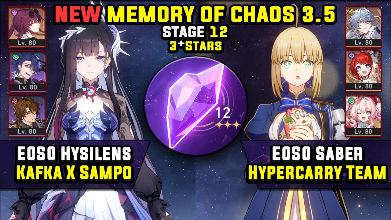 E0 Hysilens Carry W/ Sampo & E0 Saber Carry (3 Stars) Memory Of Chaos 12 Honkai Star Rail 3.5