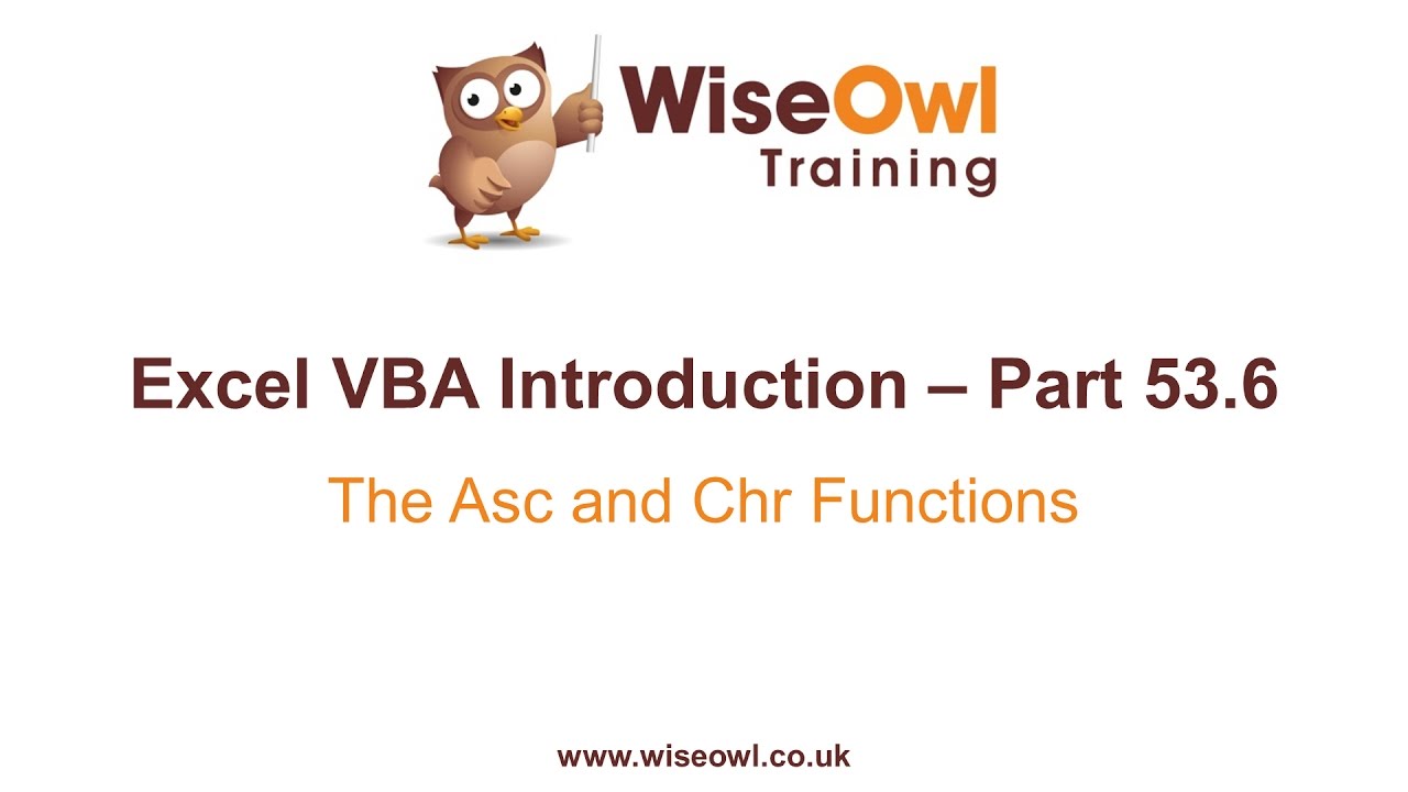 Excel VBA Introduction Part 53.6 - The Asc and Chr Functions