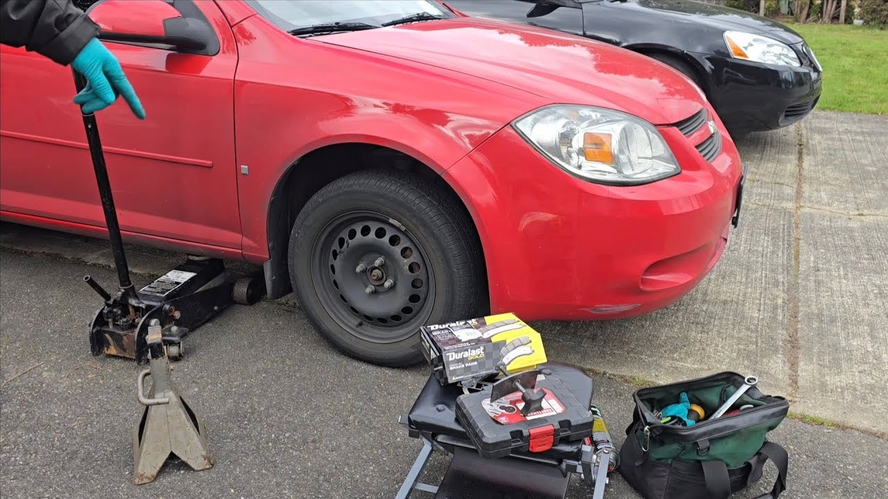 Fix squeaky brakes / Chevy Cobalt front brake pad replacement 