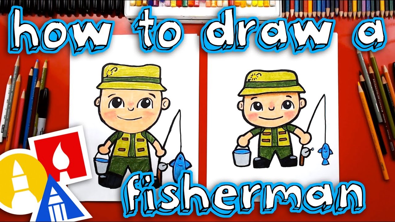 How To Draw A Fisherman For Father's Day