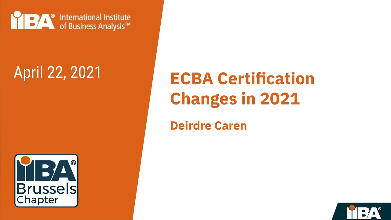 ECBA Certification changes in 2021