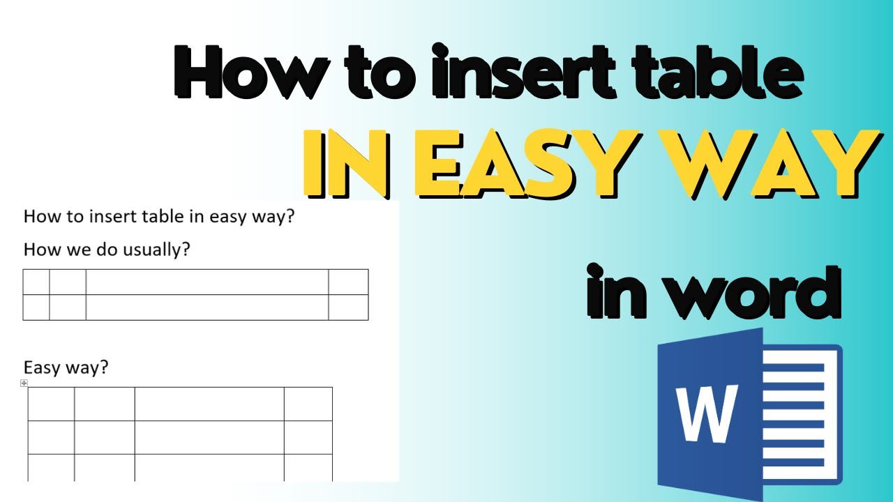 How to insert table in word easy way #wordtipsandtricks