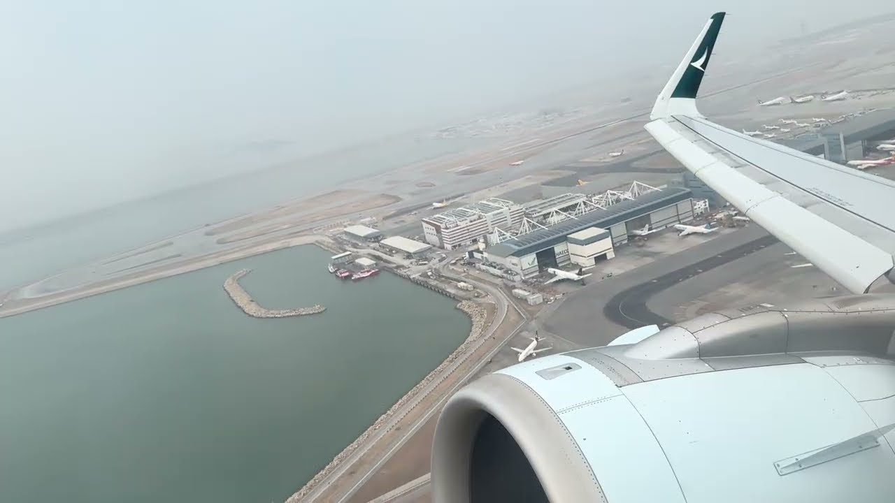 Cathay Pacific A321NEO Takeoff from Hong Kong Airport (HKG) bound for Techo Airport (KTI), CX605