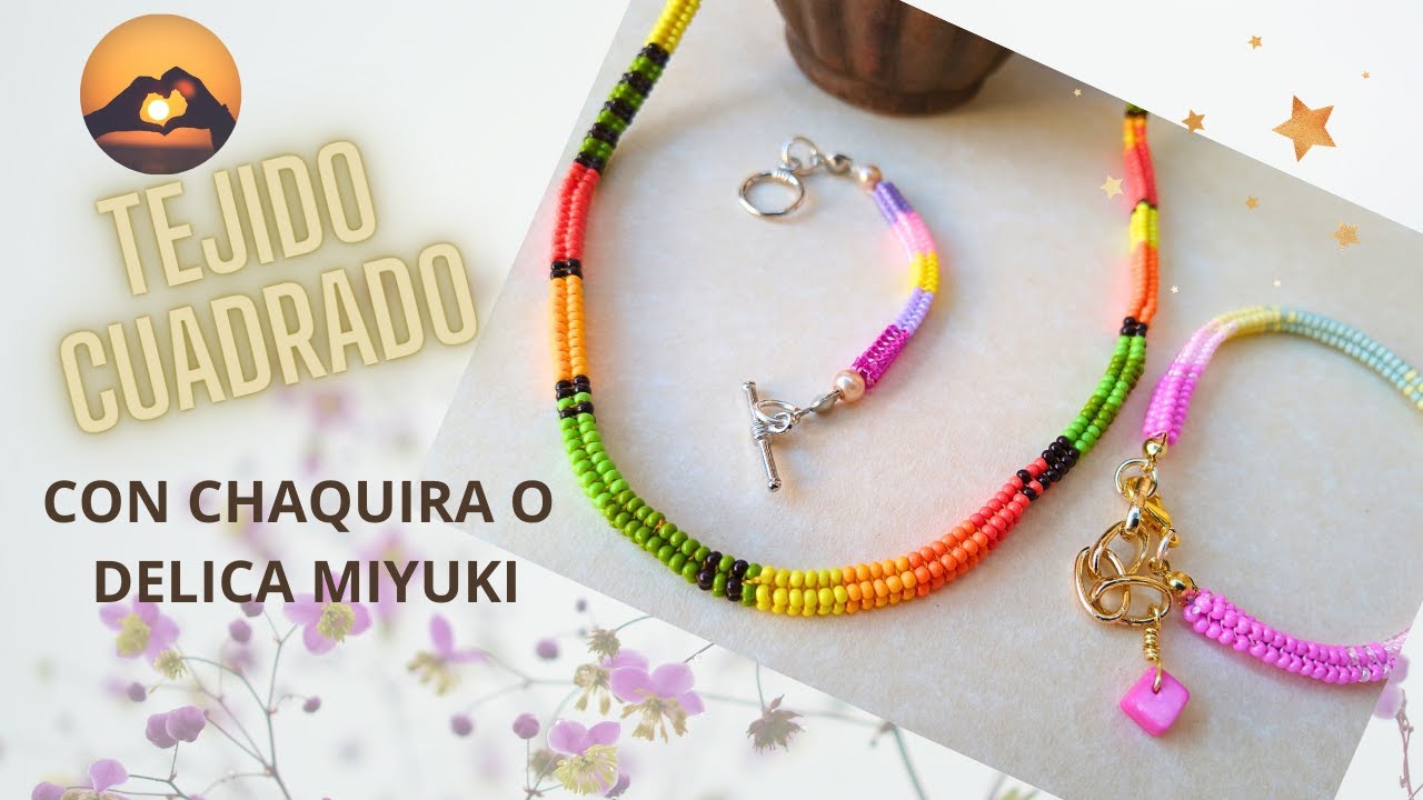 DIY, Cordón en Tejido Cuadrado Con Chaquira o Delica