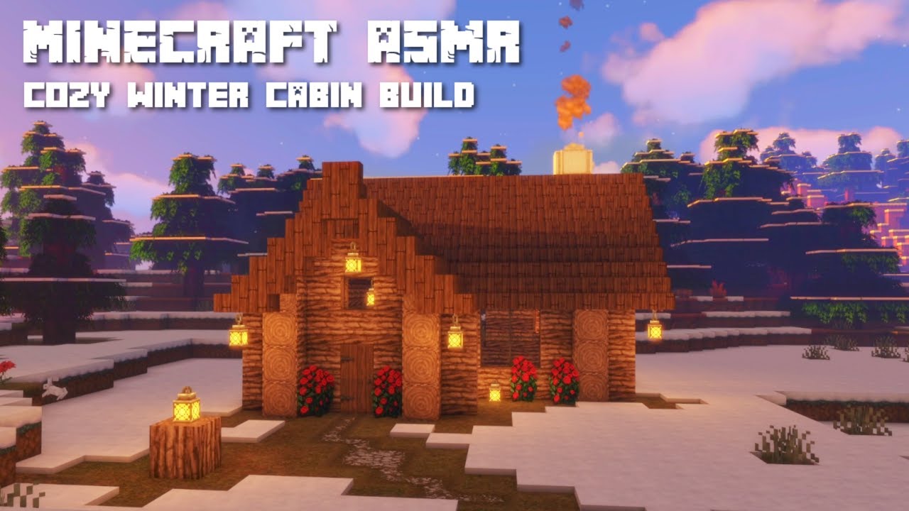 Minecraft ASMR 🏡 Building a Cozy Winter Cabin ❄️ Ear to Ear Whispers