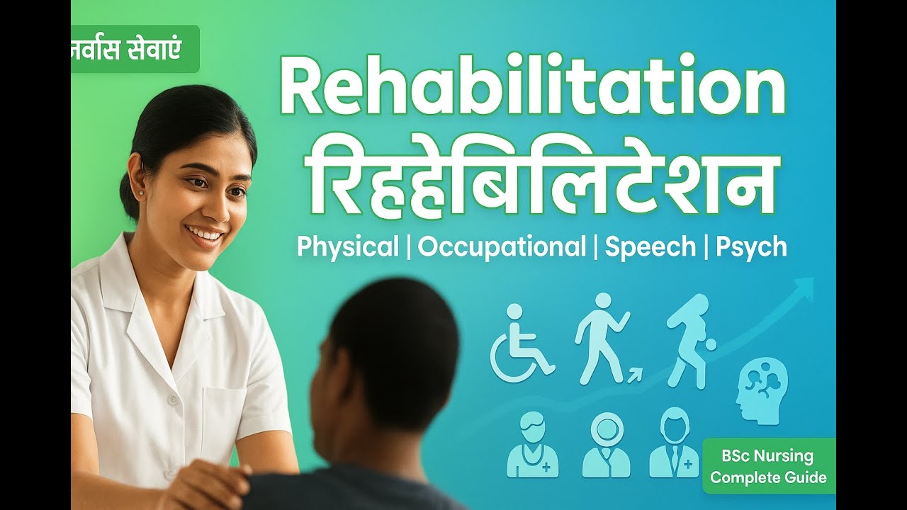Rehabilitation in Hindi | रिहेबिलिटेशन सम्पूर्ण गाइड | BSc Nursing | GNM | Types & Process
