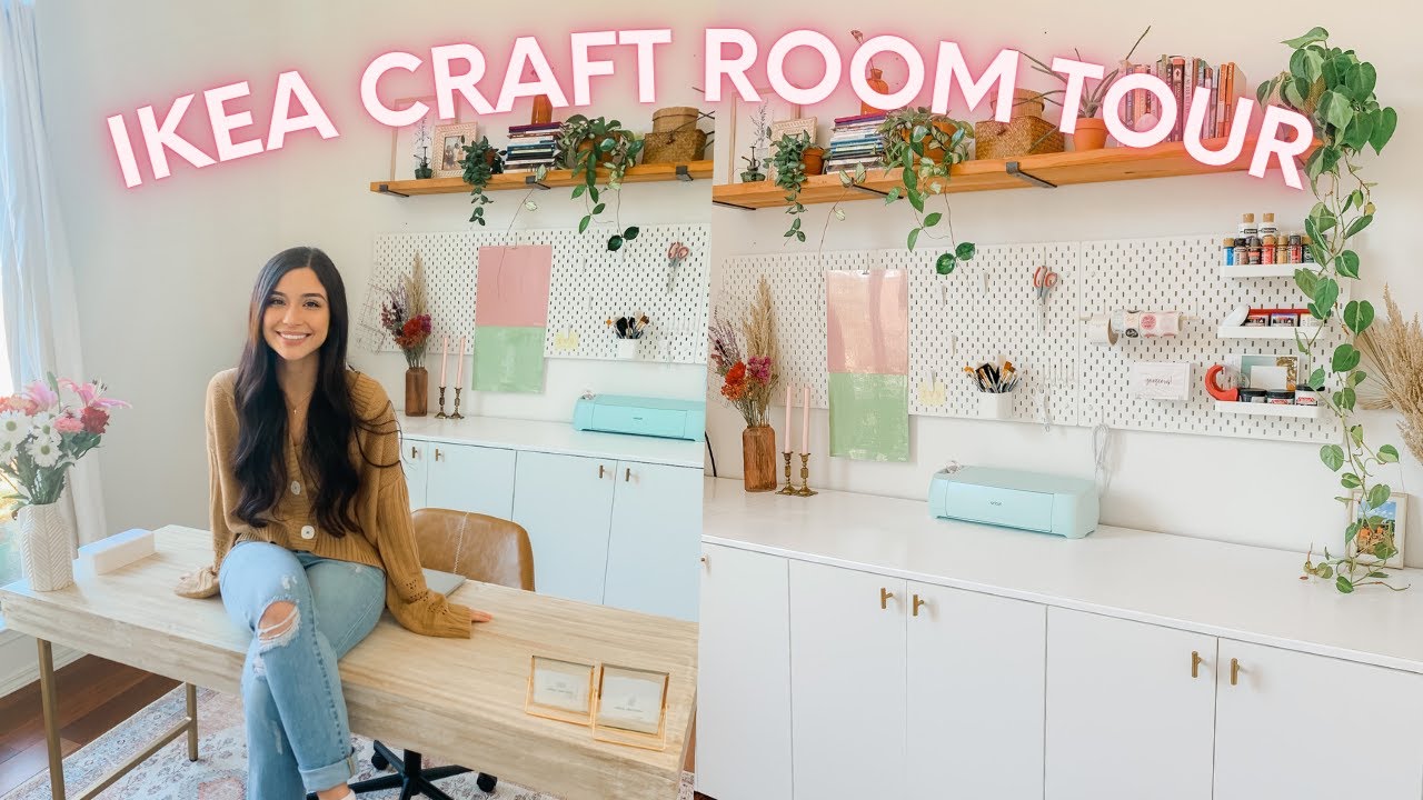 IKEA CRAFT ROOM TOUR| CRAFT ROOM/OFFICE MAKEOVER | Small Business office/craft room