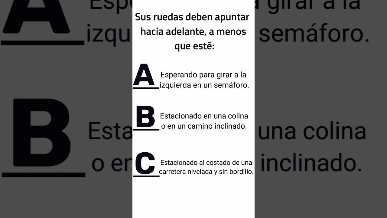 PREGUNTAS DEL EXAMEN TEORICO EN ESPA&Ntilde;OL 2025.LICENCIA DE CONDUCIR. #shorts5