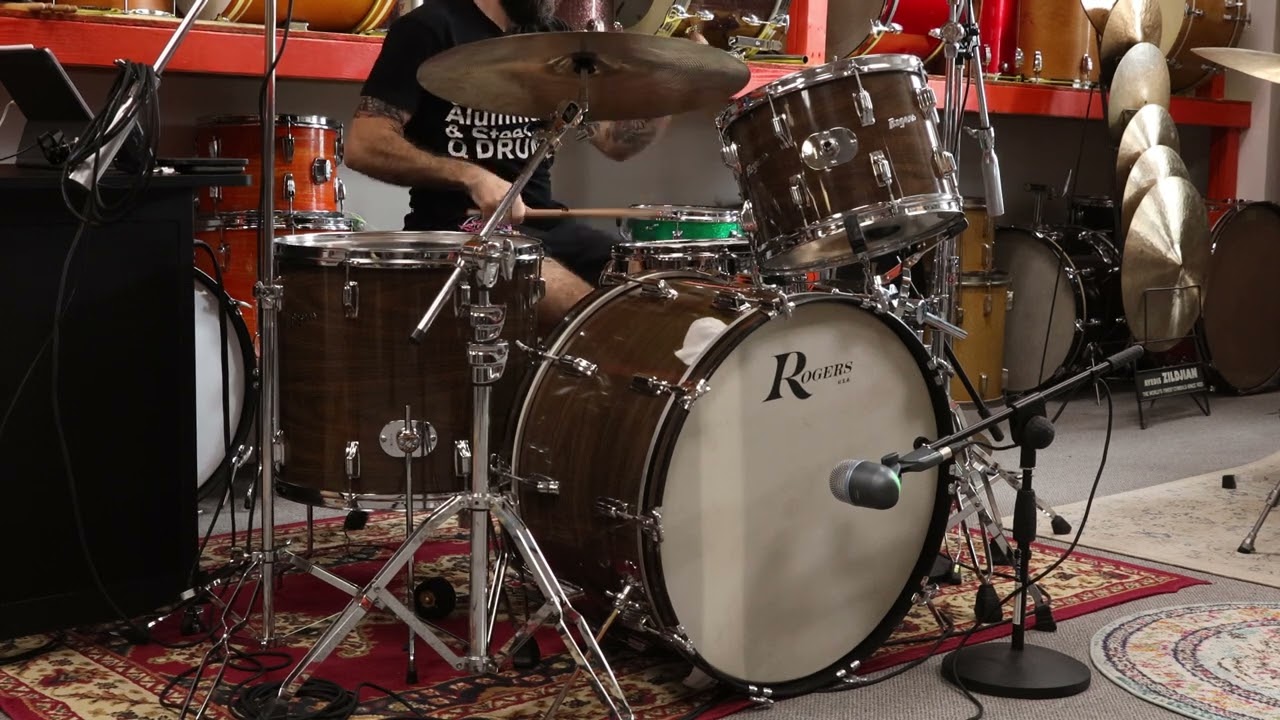 1970s Rogers 14x24 10x14 and 16x18 New Mahogany Drum Set
