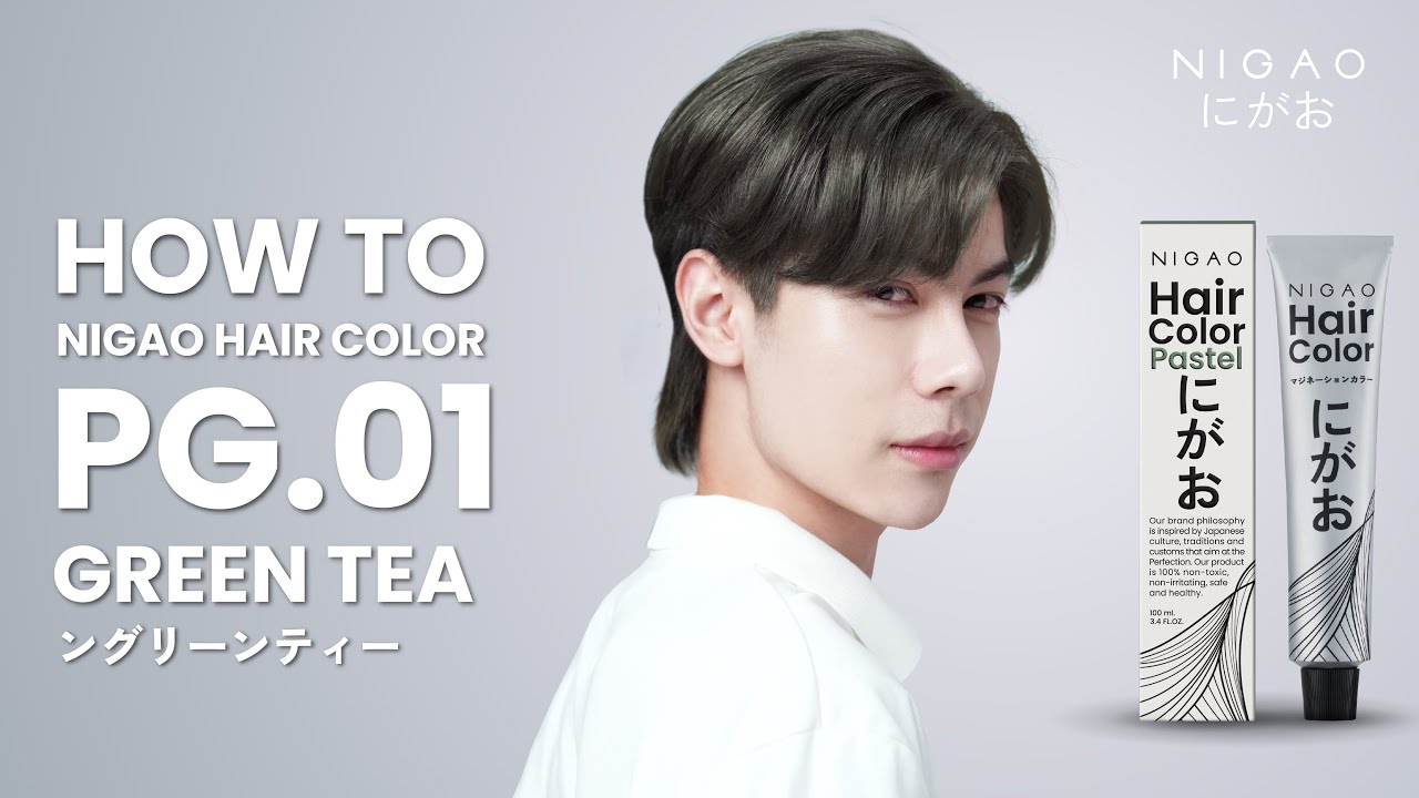 วิธีทำสีพาสเทล NIGAO Hair Color สีกรีน ที PG.01 GREEN TEA