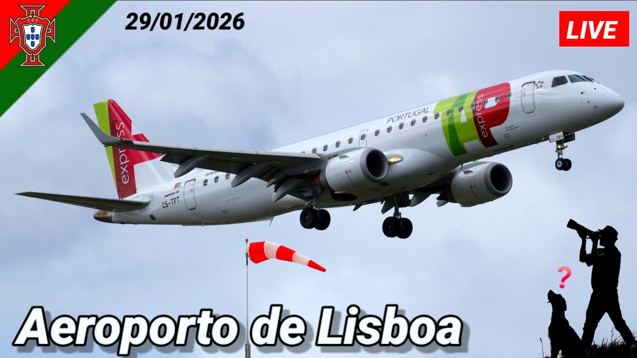 Aeroporto de Lisboa PT.  está ao vivo!