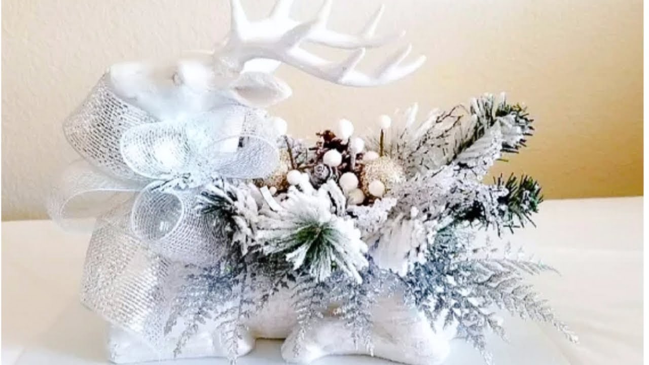 LIGHT UP REINDEER BLING/GLAM CENTERPIECE DIY DECOR