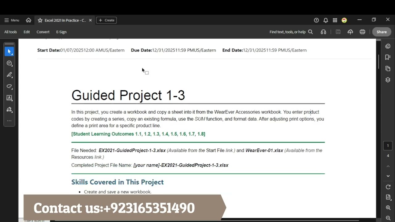 Excel 2021 In Practice - Ch 1 Guided Project 1-3 | Excel - Guided Project chapter 1