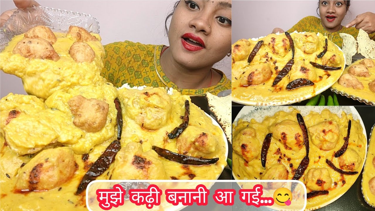 Pakoda Kadhi With Rice Mukbang 🤤