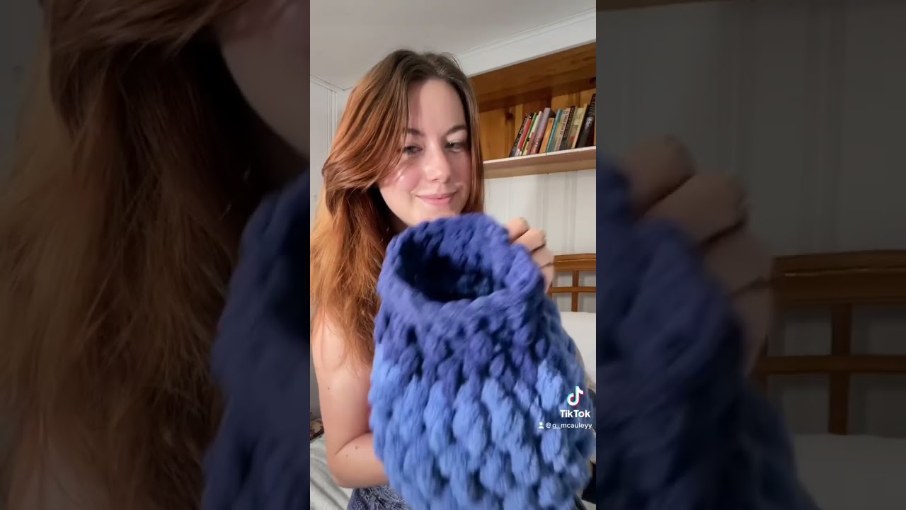Crochet fluffy Blueberry Pouch!! What should I make next? #crochet #crocheting