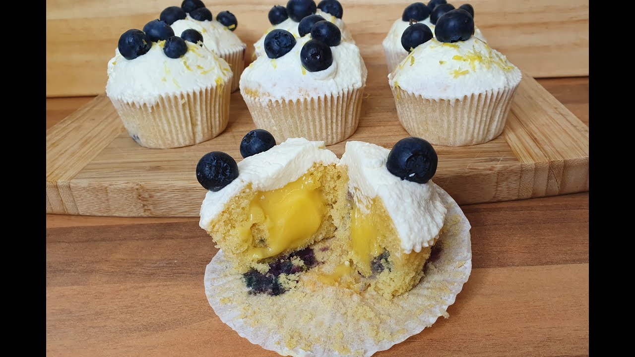 cupcakes de limón y arándanos