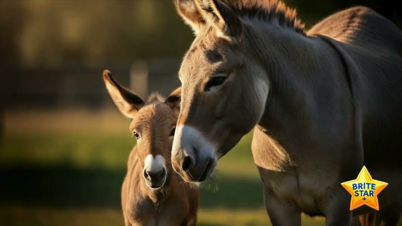 Baby Donkeys & Golden Retriever Puppies | Brite Star Double Feature Learning Adventure