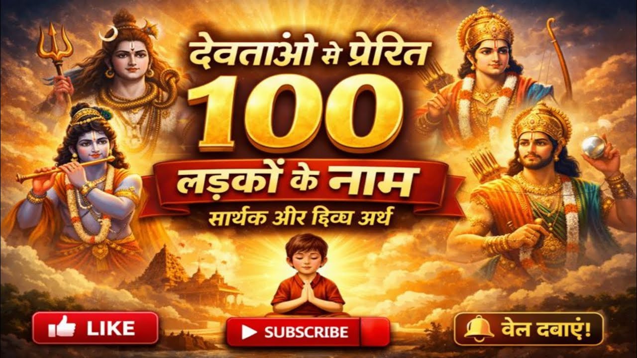 🙏देवताओं से प्रेरित 100 लड़कों के नाम | Divine Baby Boy Names with Meaning | Hindu Names