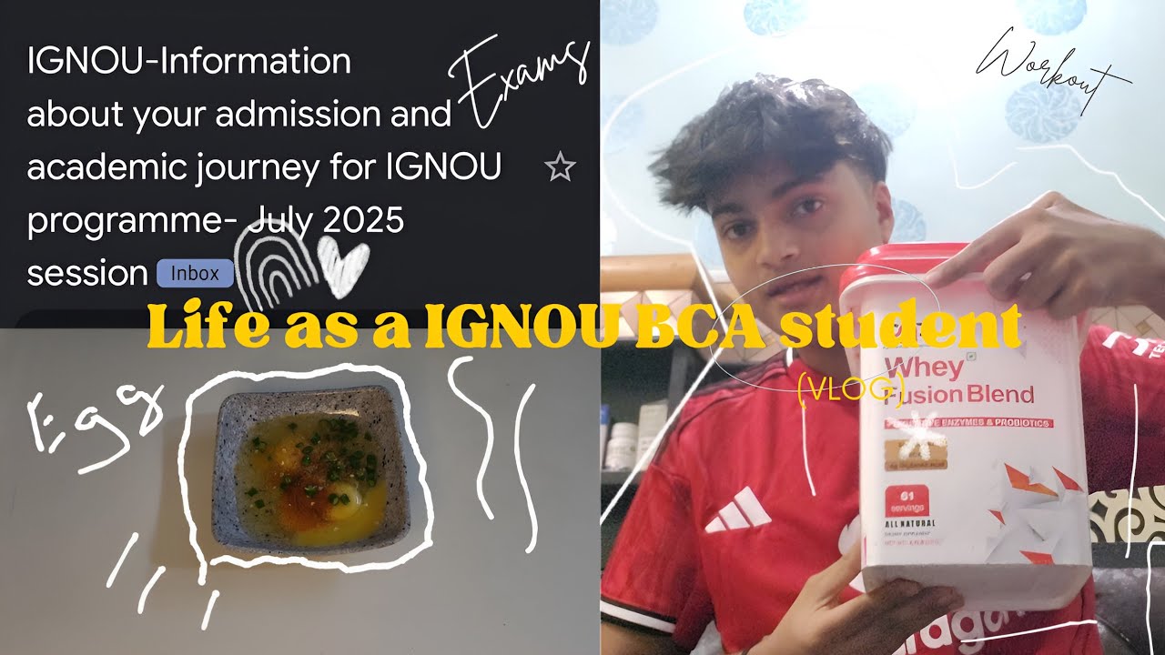 Life as a IGNOU BCA student | workout, meals🍝