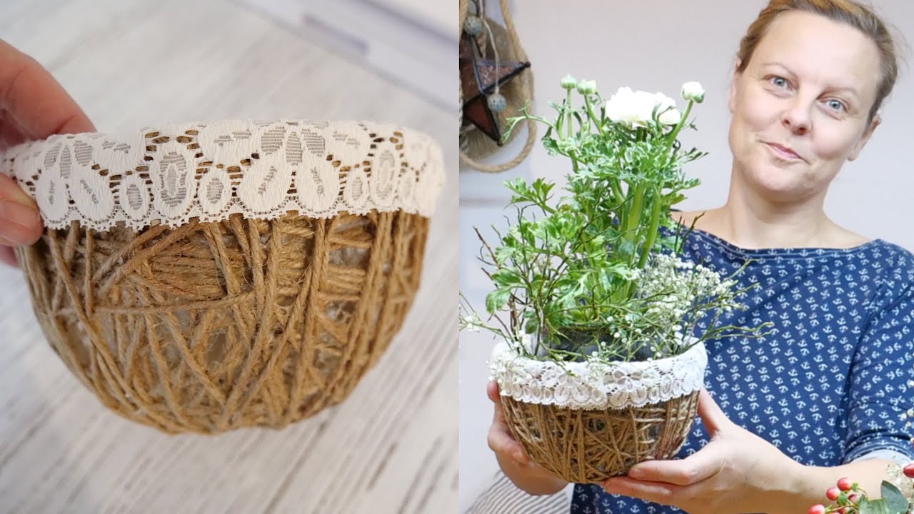 🔴 DIY: Dekoidee Frühlingsdeko, Korb Blumentopf ganz einfach selber machen, Frühlingsdeko 2021