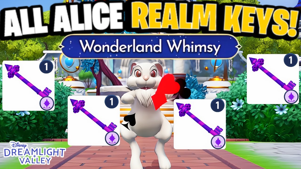 All Alice Realm SECRET Keys & HIDDEN Reward!  | Dreamlight Valley