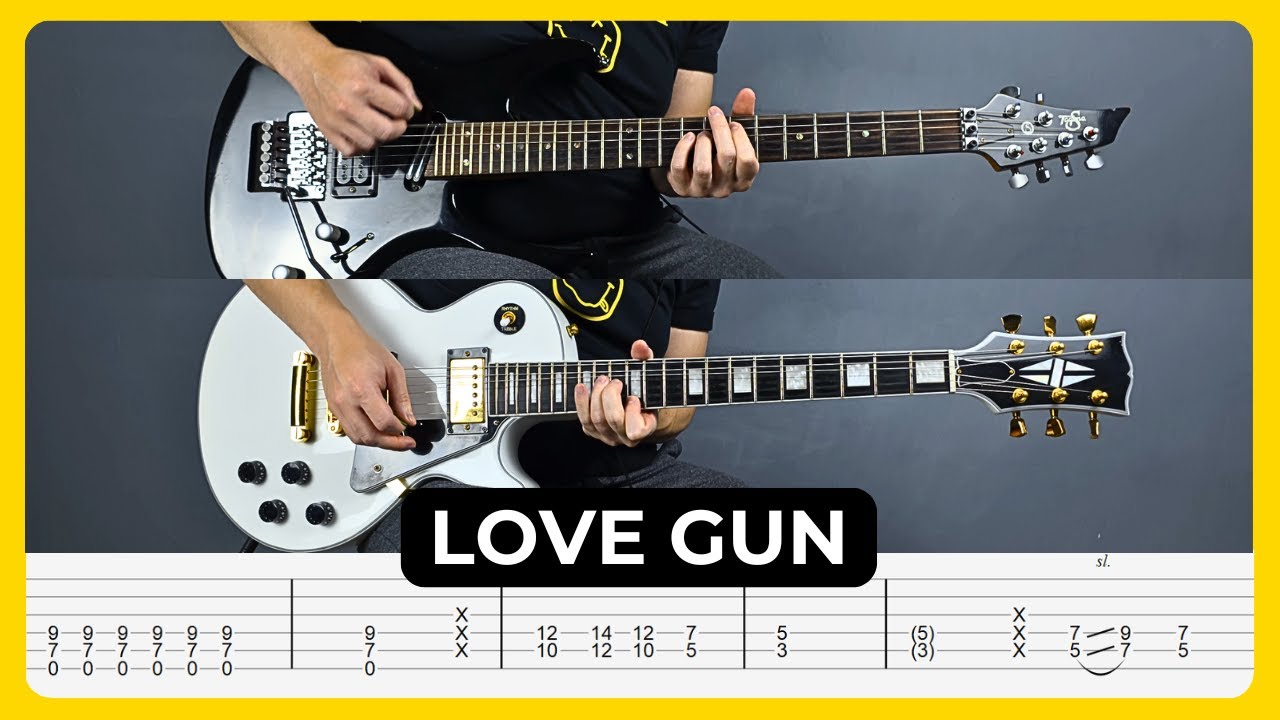 Love Gun - Kiss | Tabs | Guitar Lesson | Cover | Tutorial | Solo | All Guitar Parts