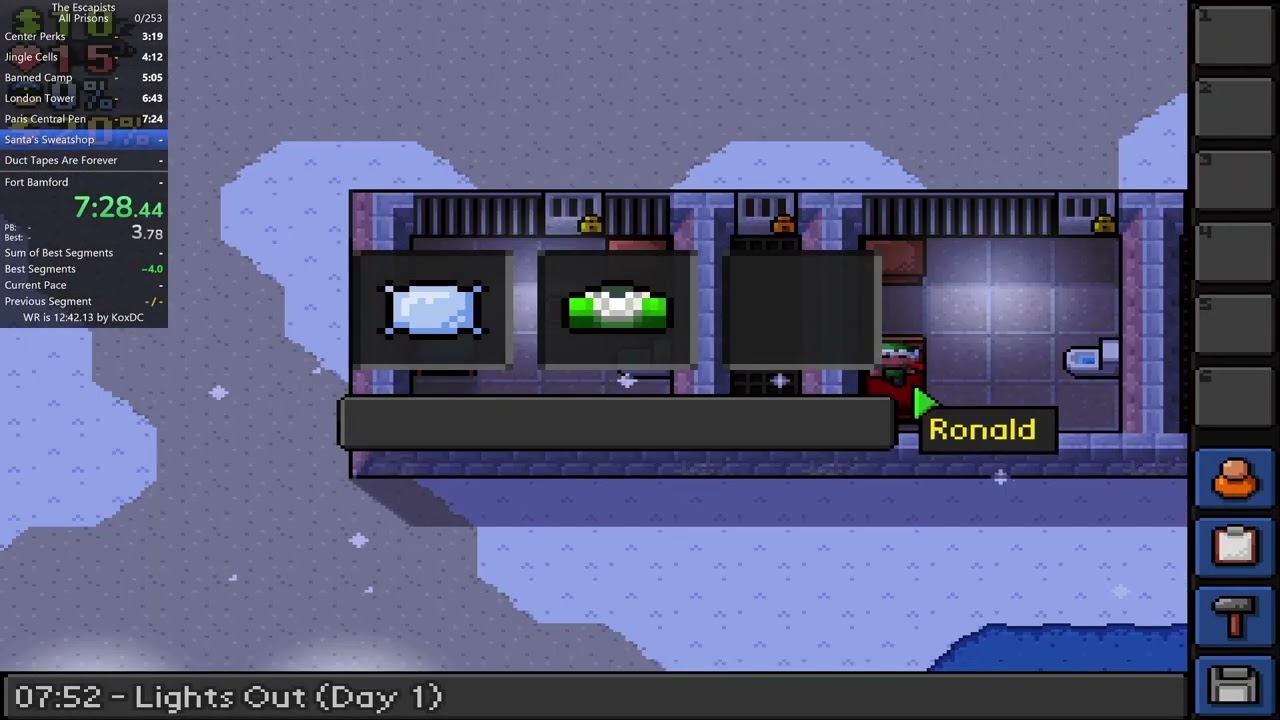 (WORLD RECORD) The Escapists All Prisons - 12:27.323 - Main Prisons - 3:15.300
