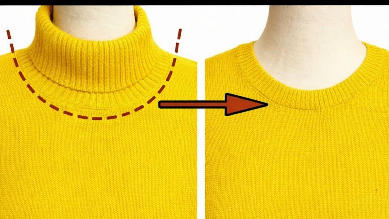 💥How to Convert a Turtleneck into a Round Neck in 5 Minutes