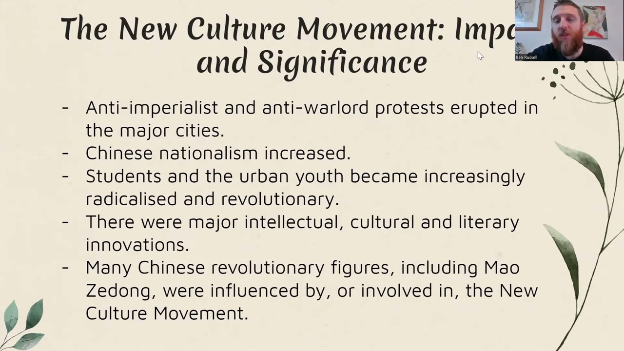 The New Culture Movement and the May Fourth Movement
