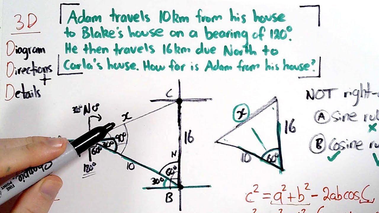 How to Solve a Difficult Bearings Problem + Example + Full Explanation