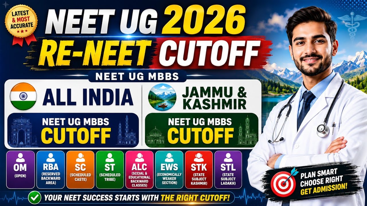 NEET UG 2026 RE-NEET Cutoff 🔥 | All India & J&K MBBS Cutoff Category Wise 👍Must Watch 