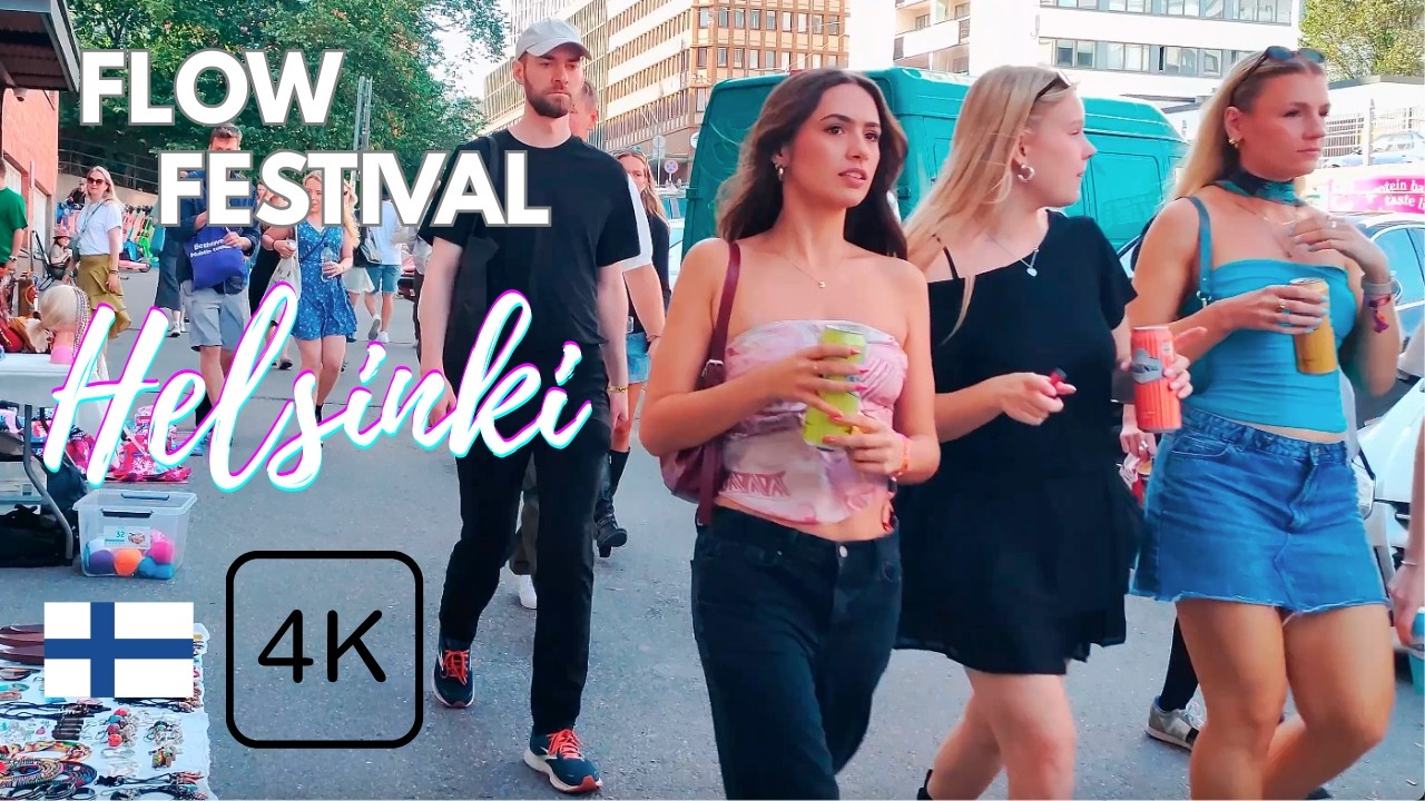 Helsinki City Walk Around Flow Festival, Summer 2025 Finland 4K