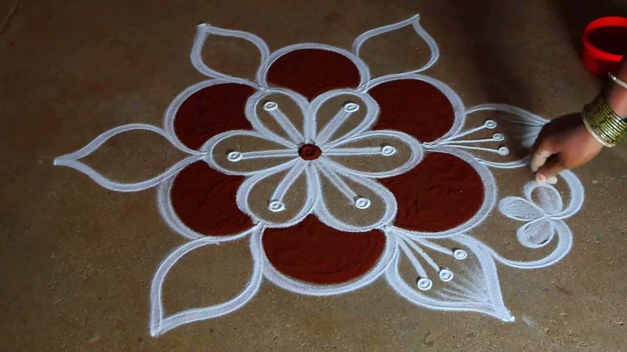 Thai madham 🌻 special flower rangoli kolam🌻3*2 beautiful kolangal 🌻pandaga muggulu