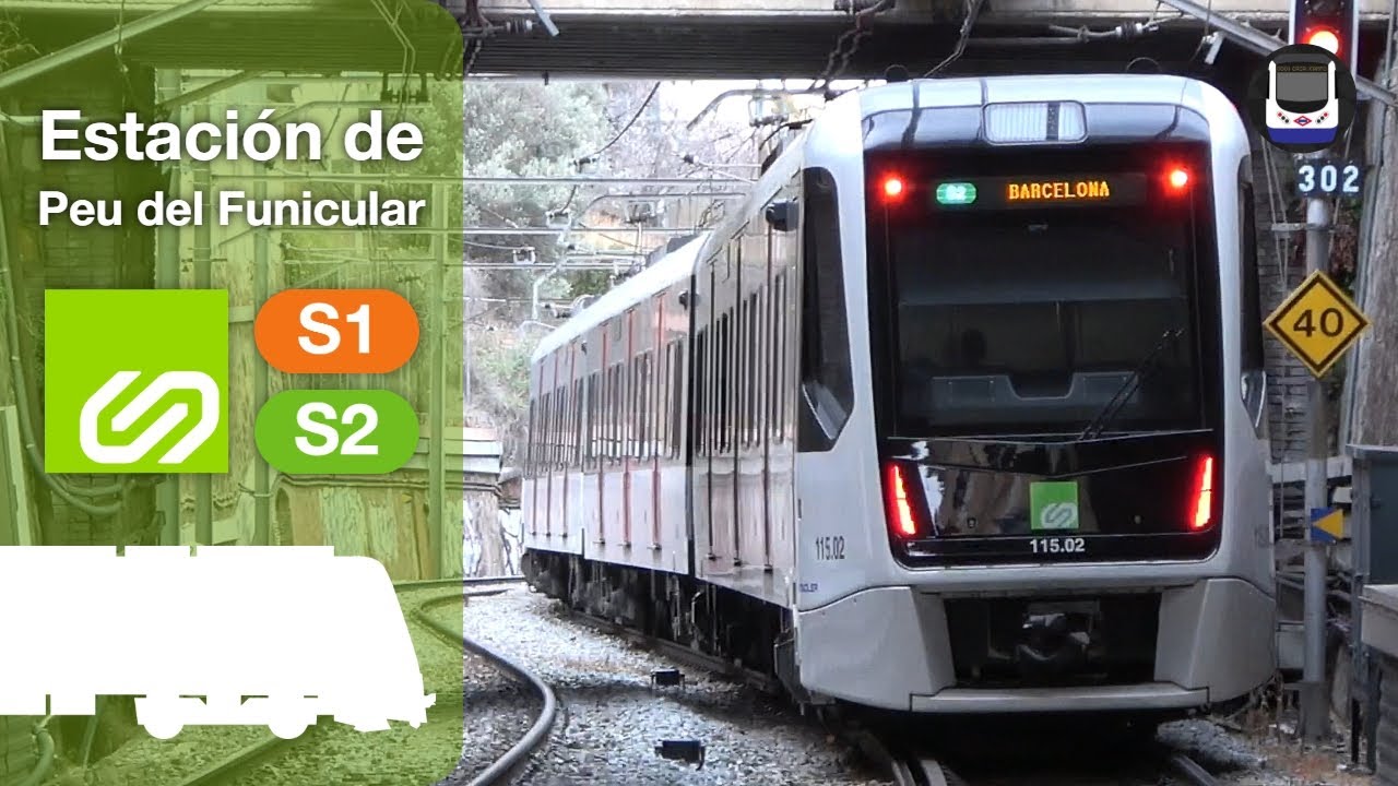 Trenes por la estación de Peu del Funicular FGC