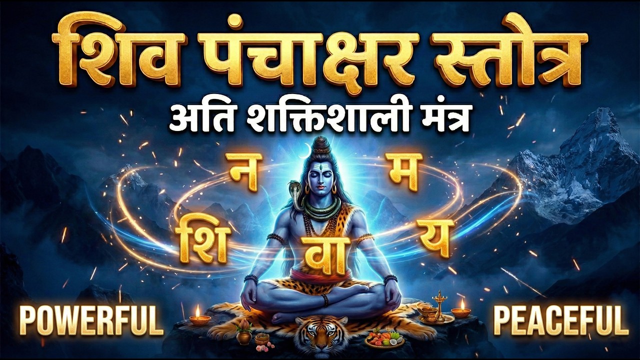 Shiva Panchakshara Stotram | Powerful Meditative Mantra | LYRICAL | Gurukul Chanting